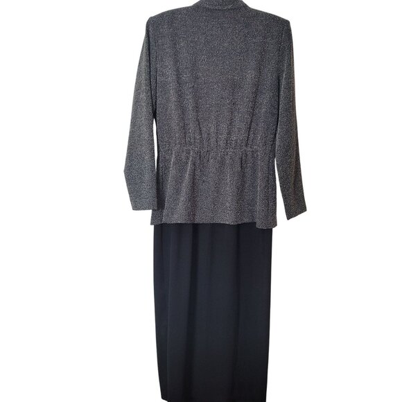 Julian Taylor Womens Two-Piece Suit Dress Size 14 Gray & Black Polyester Blend - Picture 4 of 14